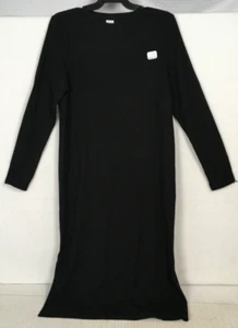 Time n Tru Maternity Dress Women Size XL 16 18 Black Ribbed Full Length New - Picture 1 of 17