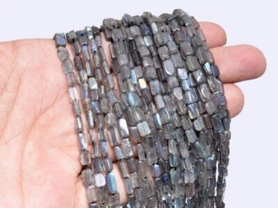 2 Strang Flash Labradorit Glatt Rechteck Edelstein Lose Perlen für Schmuck 12... - Bild 1 von 4