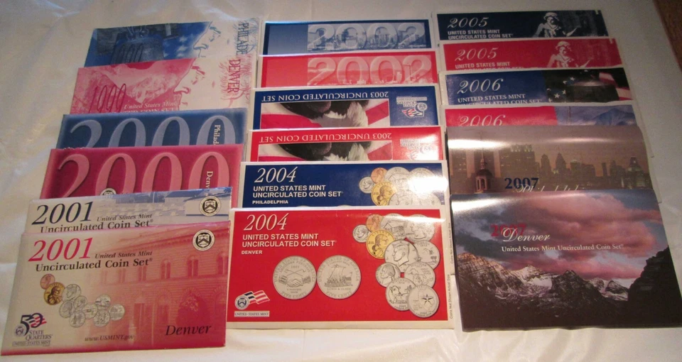 1999 - 2007 Mint Set U.S. Mint P & D Uncirculated 9 Sets COA  State Quarters - Image 1 of 4