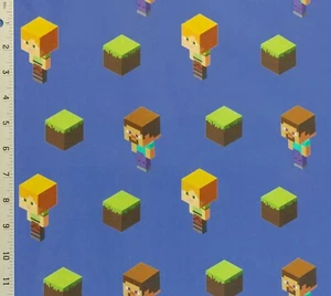Minecraft Alex & Steve Toss Cotton Fabric Springs Creative Mojang - Picture 1 of 2