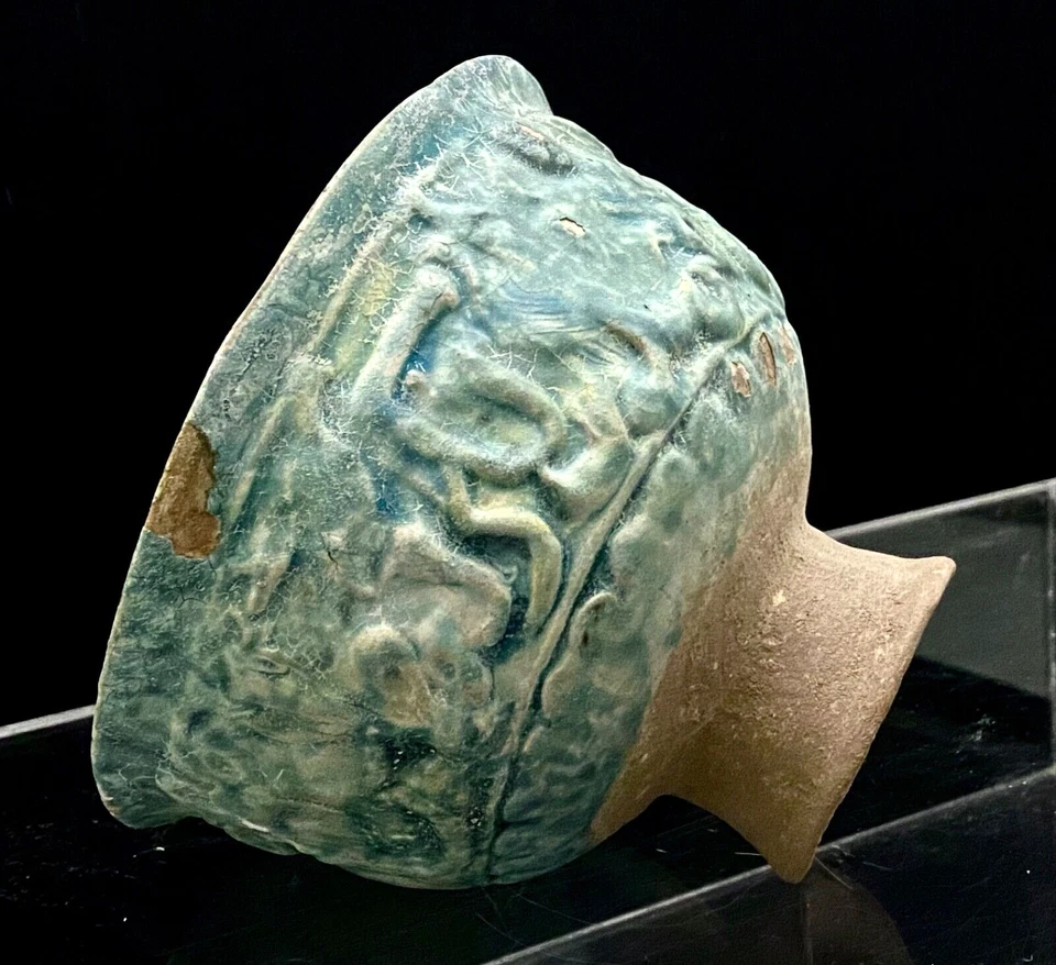Early Middle Eastern Islamic Persian Turquoise Blue Glazed Kash-an Bowl-Rare - Image 1 of 4