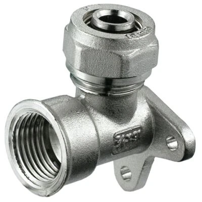 PEX-AL-PEX 16/20mm x 1/2" Female BSP Compression Fittings Wall Mounted Elbow - Image 1 of 2