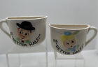 Hers & His Better Half 1/2 cups Coffee Mug Set Vintage Relco Japan