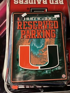 University of Miami Reserved Parking Metal Sign - Picture 1 of 1