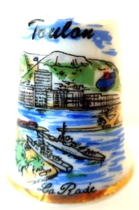 DE A COUDRE DE COLLECTION THIMBLE PORCELAINE TOULON LA RADE - Imagen 1 de 1