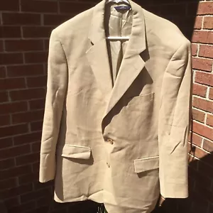 Brooks Brothers 346 Light Tan Silk/Wool Blend Two Button Sport Coat Size: 43 Reg - Picture 1 of 8