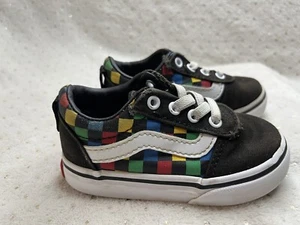 Vans Toddler Boy's Ward Slip On Skate Multicolor Checkerboard Shoes 721356 Sz5 - Picture 1 of 8