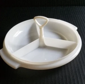 Servidor de bandeja vintage Tupperware blanco 3 secciones Suzette 608-11 - Imagen 1 de 6