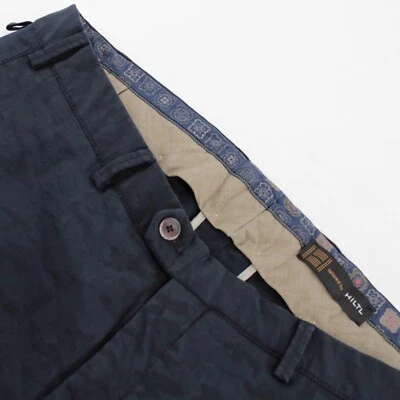 Hiltl NWT Casual Pants / Chinos Size 54 38 US "Tierre" Solid Blue Cotton Blend - Image 1 of 4