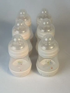 Set Of 6 MAM Anti-Colic Baby Bottles 4.5 oz Beige & Pink - New - Dishwasher Safe - Picture 1 of 6