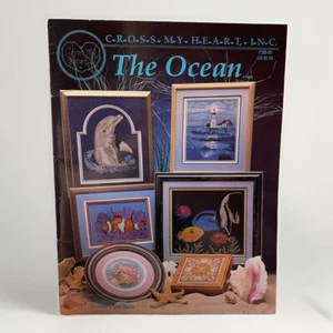 The Ocean Counted Cross Stitch Pattern Booklet Dolphin Fish Whale 1992 - Picture 1 of 2
