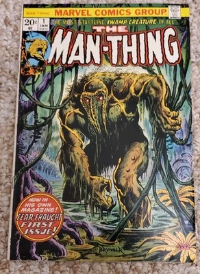 Man-Thing #1 (Marvel Comics enero 1974) segunda aplicación Howard The Duck primer nombre FN Foto 1 de 4