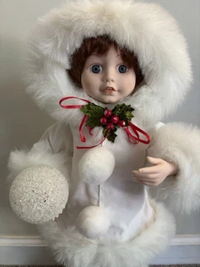 Vtg Telco Motion-Ettes of Christmas Snow Baby Girl Animated and Illuminated New - Picture 1 of 9