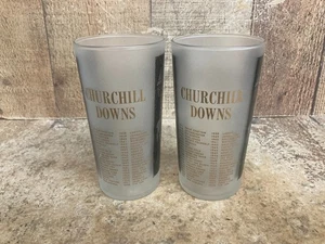 1959 Kentucky Derby Official Julep Glass-Churchill Downs-Frosted SET OF 2 - Picture 1 of 9