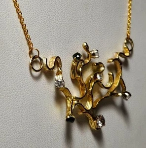 Fine Solid 18k Gold Necklace, Natural Diamonds & Green Demantoid Garnets - Picture 1 of 9