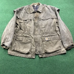 Chaqueta Carhartt De Colección Para Hombres XL Marrón 90S Desteñido Granero Cremallera Completa Abrigo de Trabajo HECHO EN EE. UU. - Imagen 1 de 16