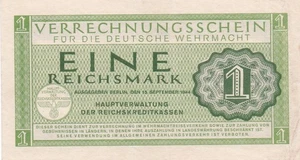 BANCO DE ALEMANIA MILITAR 1 Reichs mark 1944 en muy buen estado - Imagen 1 de 2