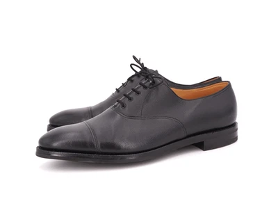 WORN 1x | $1820 JOHN LOBB CITY 3 UK 10 US 11 BLACK SCOTCH GRAIN OXFORD BALMORAL - Image 1 of 4