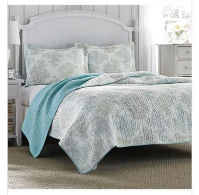 Laura Ashley Aqua Coastal Twin Comforter Set In Original Packaging - Image 1 of 3