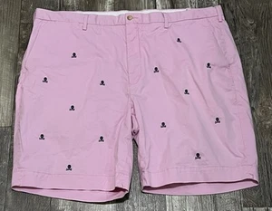 Ralph Lauren Pink Skull And Crossbones Classic Stretch Fit Chino Short Size 44B - Picture 1 of 11