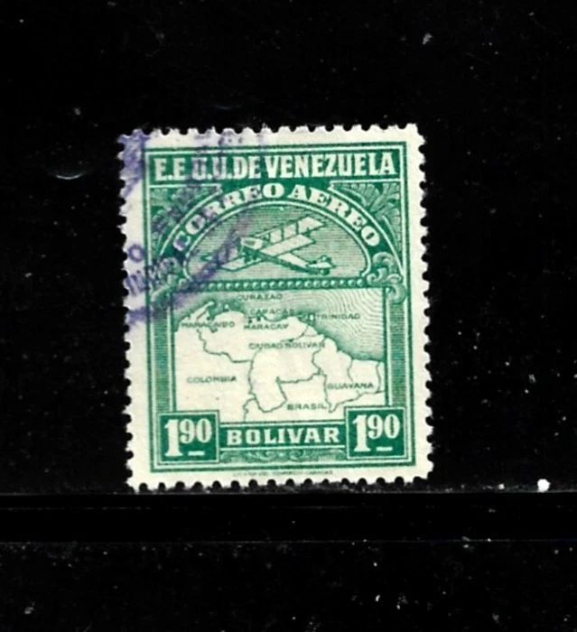 Sello Venezuela Scott # C9-1.90b-usado/VLH-NG-1930-correo aéreo Foto 1 de 1