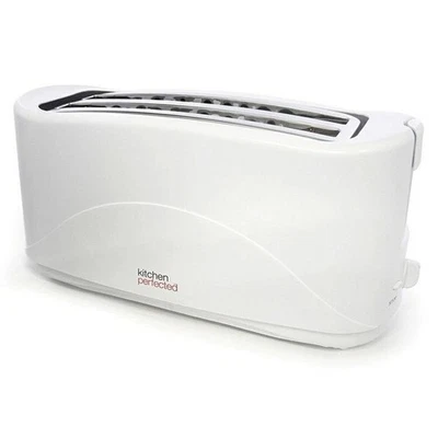 PREMIUM WHITE 4-SLICE COOL TOUCH TOASTER / CRUMB TRAY 7 BROWNING SETTINGS 1300W - Image 1 of 2