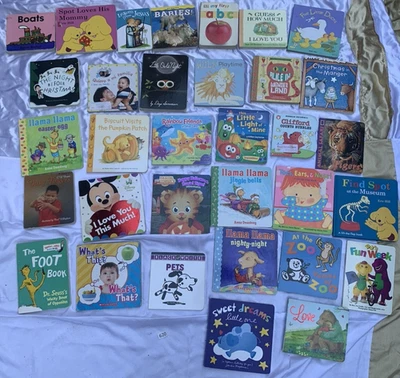 Lot of 33 Board Books For Children Toddler Preschool Daycare Babies Library grea - Image 1 of 4