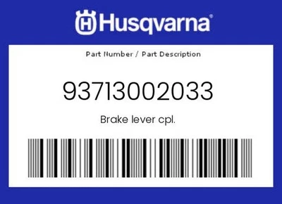 Palanca de freno genuina Husqvarna Cpl. - 93713002033 Foto 1 de 4