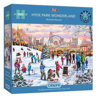 Gibsons Hyde Park Winter Wonderland 1000 Piece Jigsaw Puzzle | London Christm... - Image 1 of 4