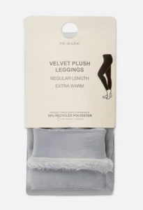 Samt Plüsch Leggings Silber Kunstfell Gefüttert Legging XS-2XL - Bild 1 von 5