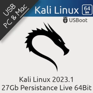 CLÉ USB KALI LINUX 2023.1 32GB AVEC PERSISTANCE 27GB BOOTABLE INSTALL/LIVE - Photo 1/9