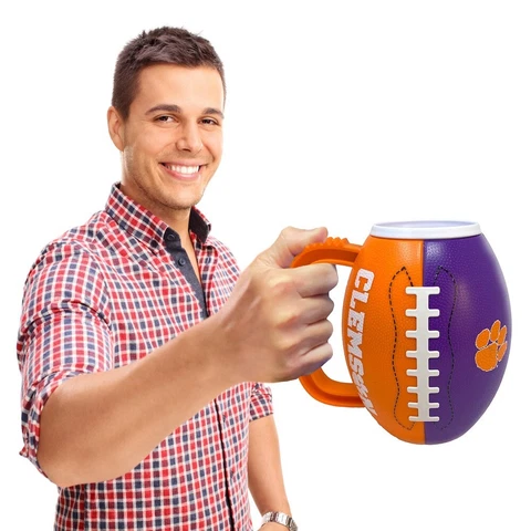 Clemson Tigers Mug 24 Ounce 3D Foot Ball Shaped  Mug  NFL New Release Cover