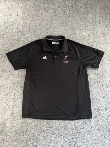 Adidas Cincinnati UC Bearcats Shirt Mens Large Collared Swim Dive Climalite Top Cover