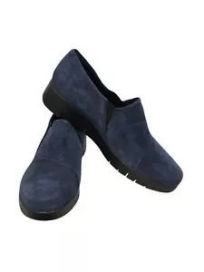 Clarks Artisan Suede Leather Daelyn Monarch Slip-on Shoe Women's 7M Navy NEW - Picture 1 of 7