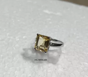 925 Sterling Silver Natural Citrine Gemstone Handmade Ring Size 8 R-670 - Picture 1 of 19