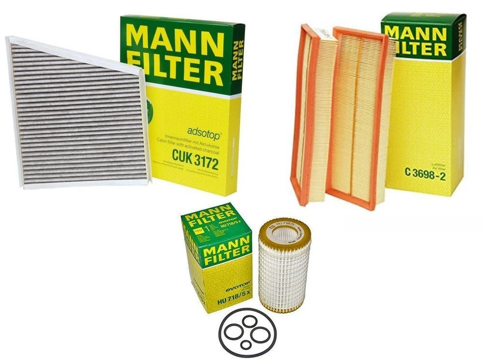 Kit de filtro de cabina de aire de aceite Mann para Mercedes W211 W219 E320 E350 E500 E550 Foto 1 de 1