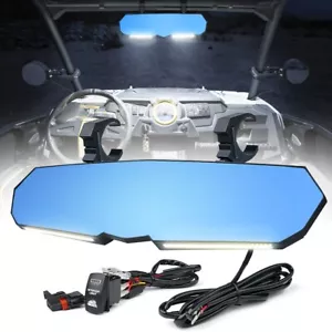 17" LED Rear View Center Mirror Convex 1.75" -2" For Polaris RZR 570/900/XP 1000 - Picture 1 of 8