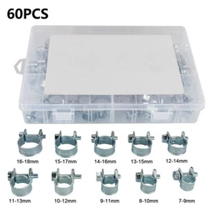 60pcs Fuel injection hose clamps 7-18MM 10 Size Hose Clamp Assortment Kit - Picture 1 of 12