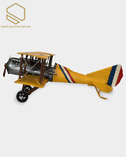 Large Airplane Biplane Yellow Metal Model
