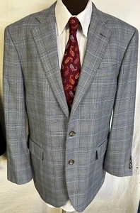 Brooks Brothers 1818 Madison Blazer 100% SAXXON pure wool check sport coat 41 R - Picture 1 of 10