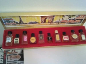 VINTAGE GIFT SET OF 10 MINIATURE PERFUMES PARFUMS DE FRANCE WOMEN FRAGRANCE RARE - Picture 1 of 15