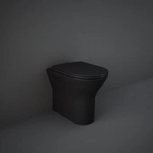 Rak Ceramics Feeling Matt Black Back To Wall Rimless Pan Soft Close Seat - Picture 1 of 3