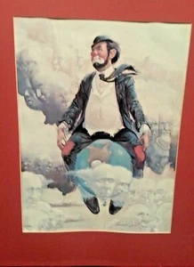Vintage Robert Owen Art Print TOP OF THE WORLD Unframed Signed - Picture 1 of 9