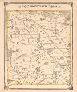 1875 Map of Radnor Township Delaware County Pennsylvania - Picture 1 of 3