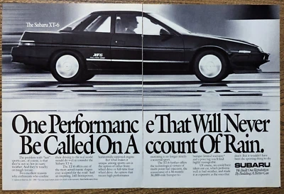 1989 Subaru XT-6 Aerodynamic Shape 145hp All Time AWD Photo Original Print Ad - Image 1 of 2