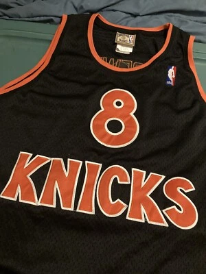 Camiseta de los New York Knicks 2xl Clásicos de Madera Dura Latrell Sprewell #8 Cosida De Colección Foto 1 de 4
