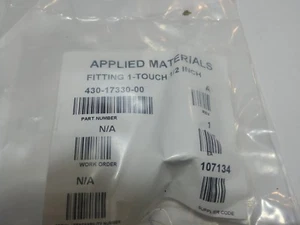 Applied Materials Fitting 1-Touch 1/2 Inch 430-17330-00 - Picture 1 of 3