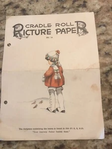 Wiegenrolle Bilderpapier Sonntagsschulunterricht 20er Jahre 5 x 7 ausklappbar - Bild 1 von 7