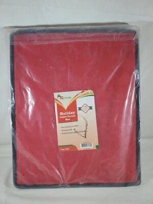 Holiday light storage Box Collapsible Dividable Strong & Sturdy Canvas Box Red - Image 1 of 3