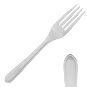100 Reusable Plastic Cutlery Forks Heavy Duty Cutlery - Reusable White - Picture 1 of 4